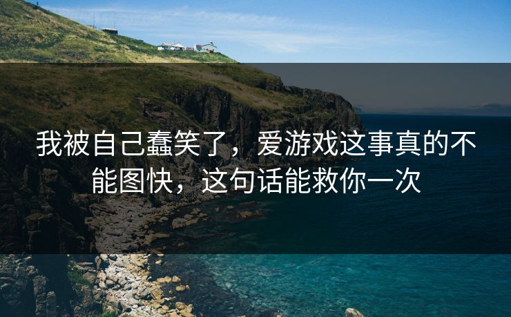 我被自己蠢笑了,爱游戏这事真的不能图快,这句话能救你一次 我被自己蠢笑了,爱游戏这事真的不能图快,这句话能救你一次